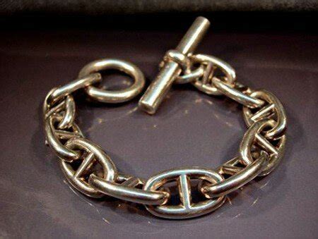 bracelet maille marine argent hermes|Hermes chain of anchor bracelet.